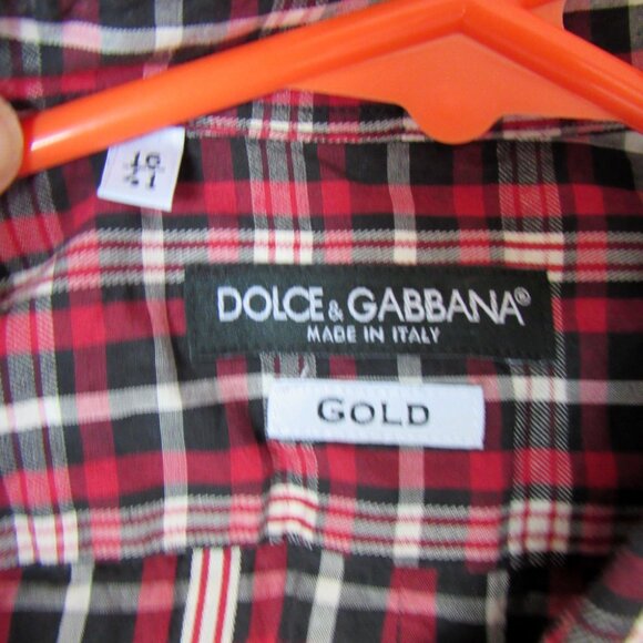 Dolce & Gabbana Men Dress Shirt Size 16/41 Red Black Button Up,made in Italy - Picture 6 of 9